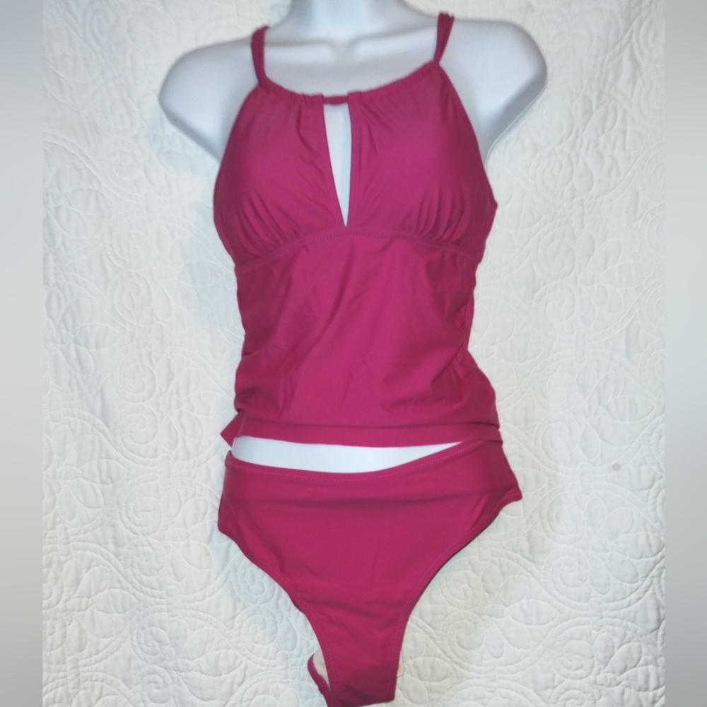 Lunabelle Rose Red Tankini NWT